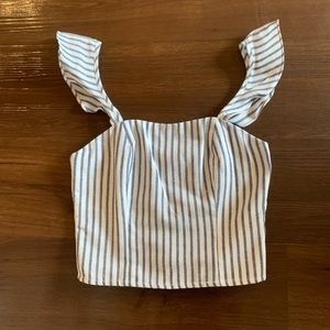 Lulu’s Blue Striped Crop Top